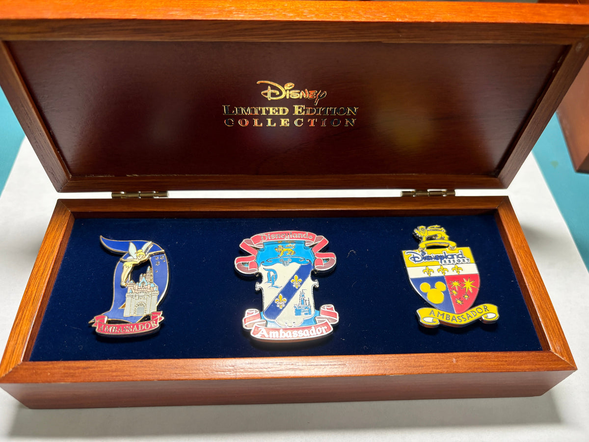 Disneyland Ambassador Set Family Crest Mickey Mouse Icon Tinkerbell with Castle