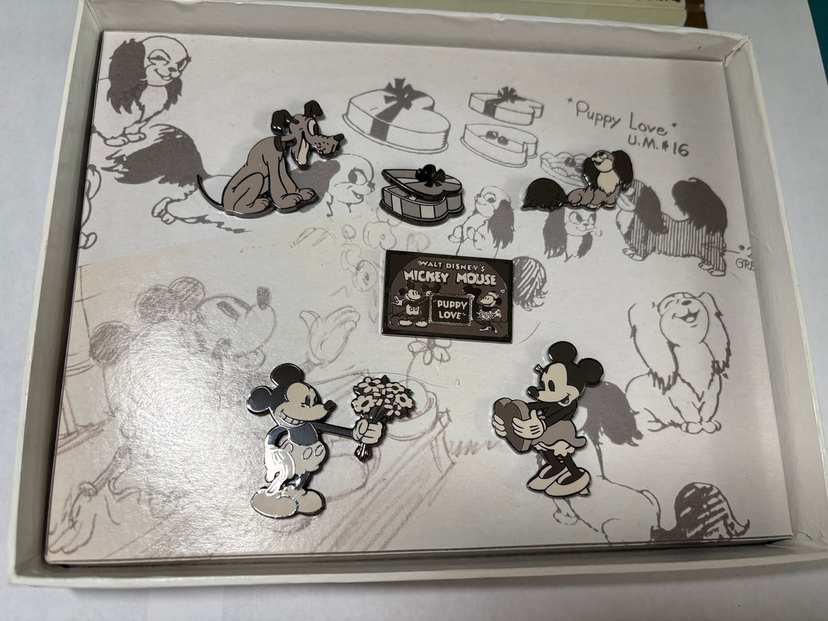 Puppy Love Animated Short Box Pin Set