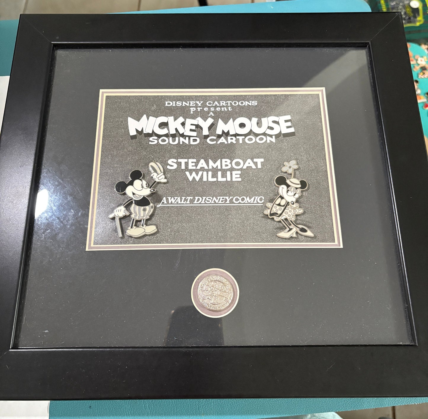 Steamboat Willie Framed Pin Set. Lights Camera Pins LE25
