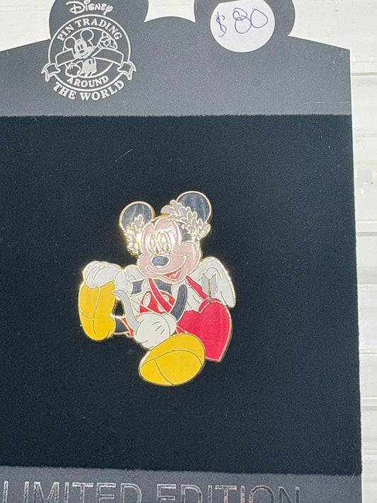 Disney Pin Mickey Mouse Valentine's Day Cupid Heart Angel Wings
