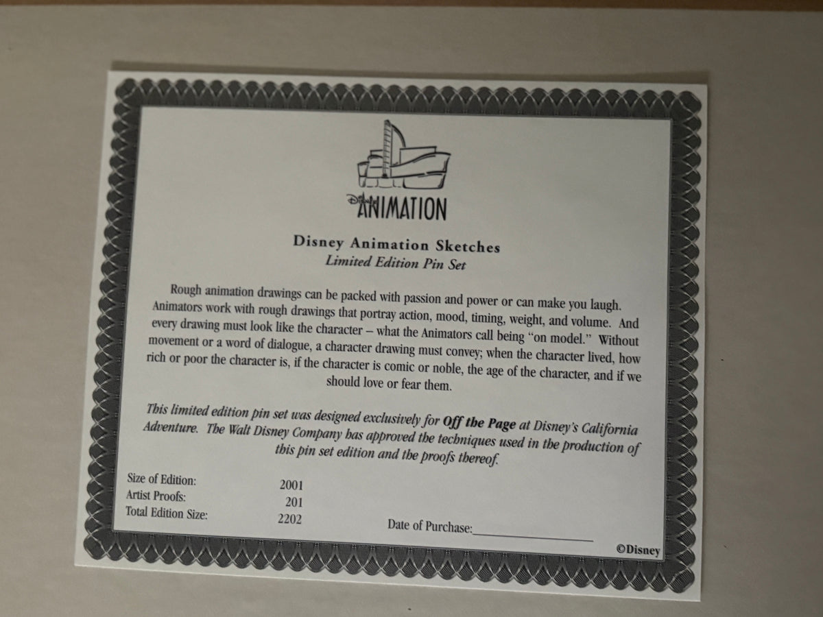 DISNEYLAND PLUTO Animation Sketch Progression Set